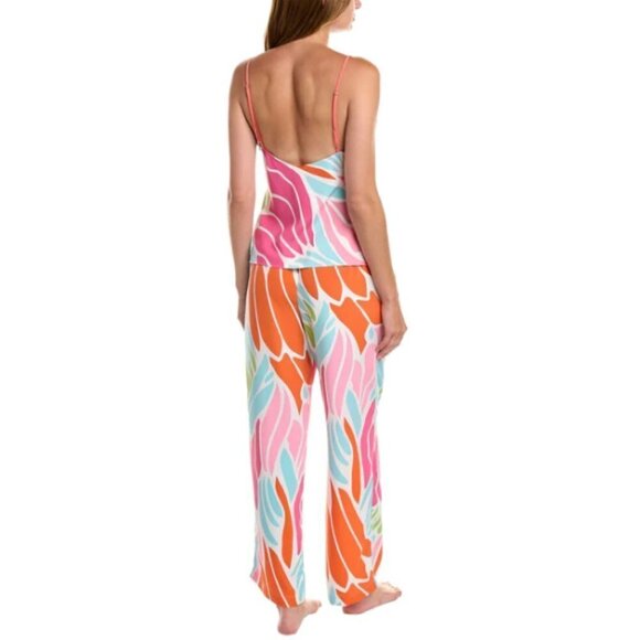 Natori 'Papillion' Printed Cami Pajama Set, Bright Coral - Picture 2 of 2